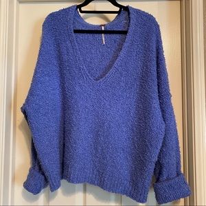 NWT Free People Blue V-Neck Sweater